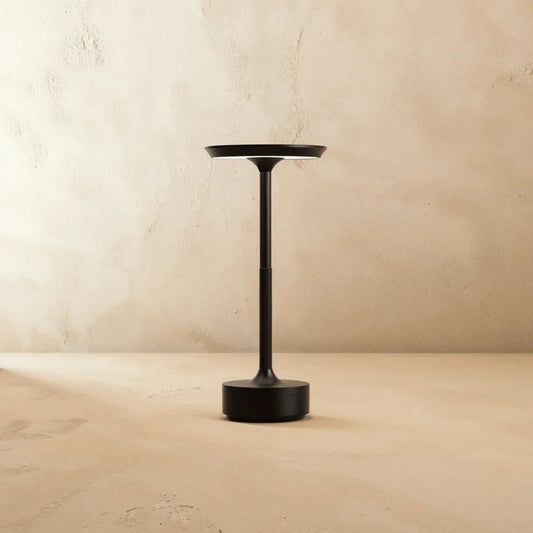 Moderne LED-Tischleuchte aus Metall mit Acrylschirm – Akku, USB-aufladbar